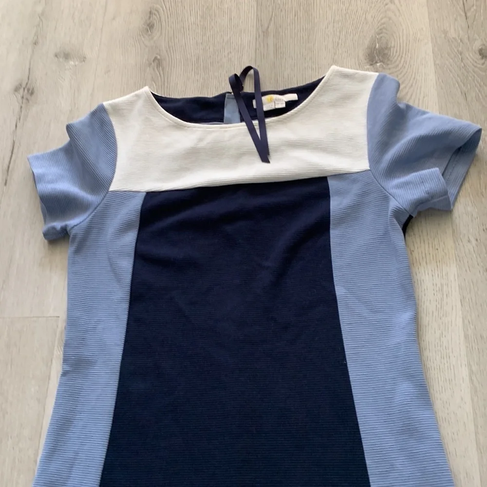 Boden dress color block midi casual career blue white size 4R - Picture 14 of 15